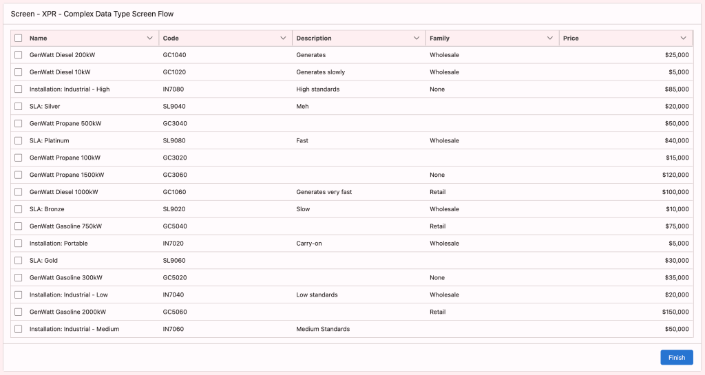 Data Table Output