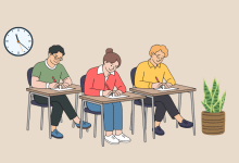 Image of people taking a test