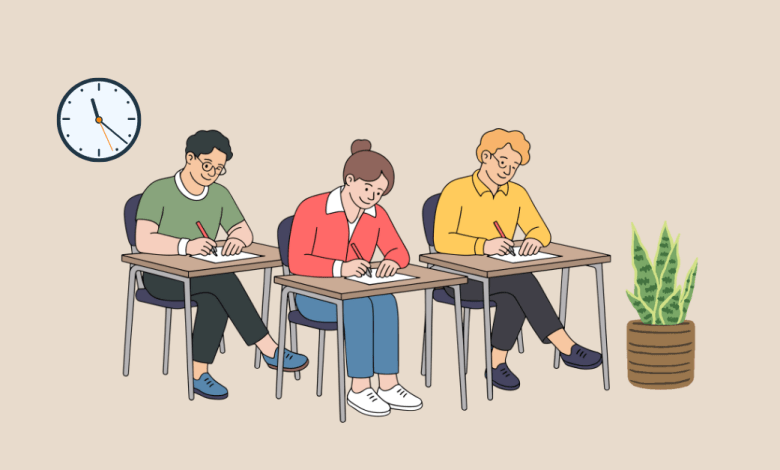 Image of people taking a test