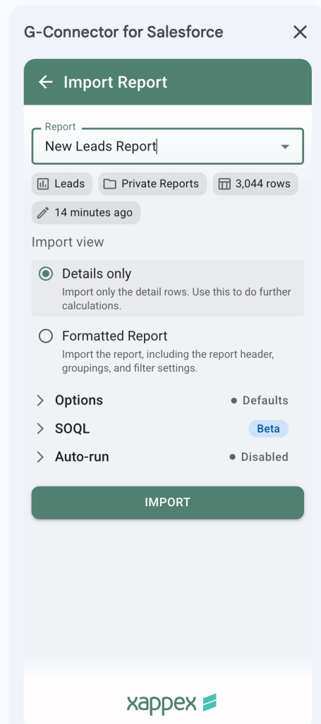 G-Connector Import Report