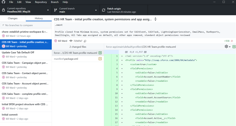 Incremental commits tracking the build