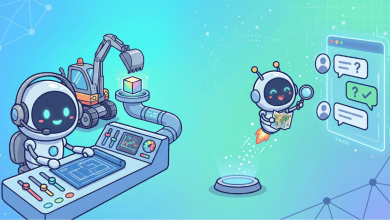 AI robots configuring control systems and testing Agentforce chat responses against indexed data